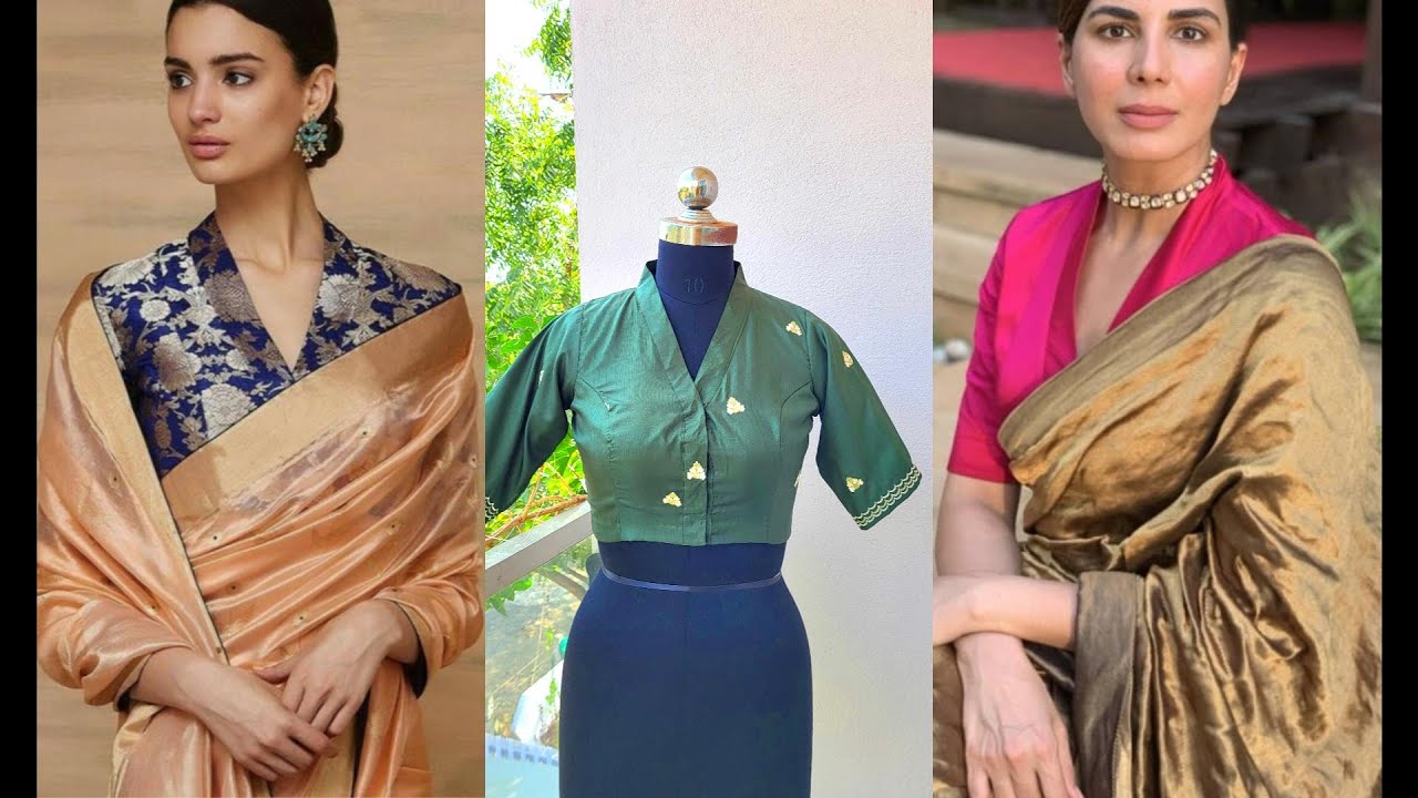 V Shape Halter Neck Blouse Design Easy Cutting and Stitching #krishnacreationbypritijain #blouse