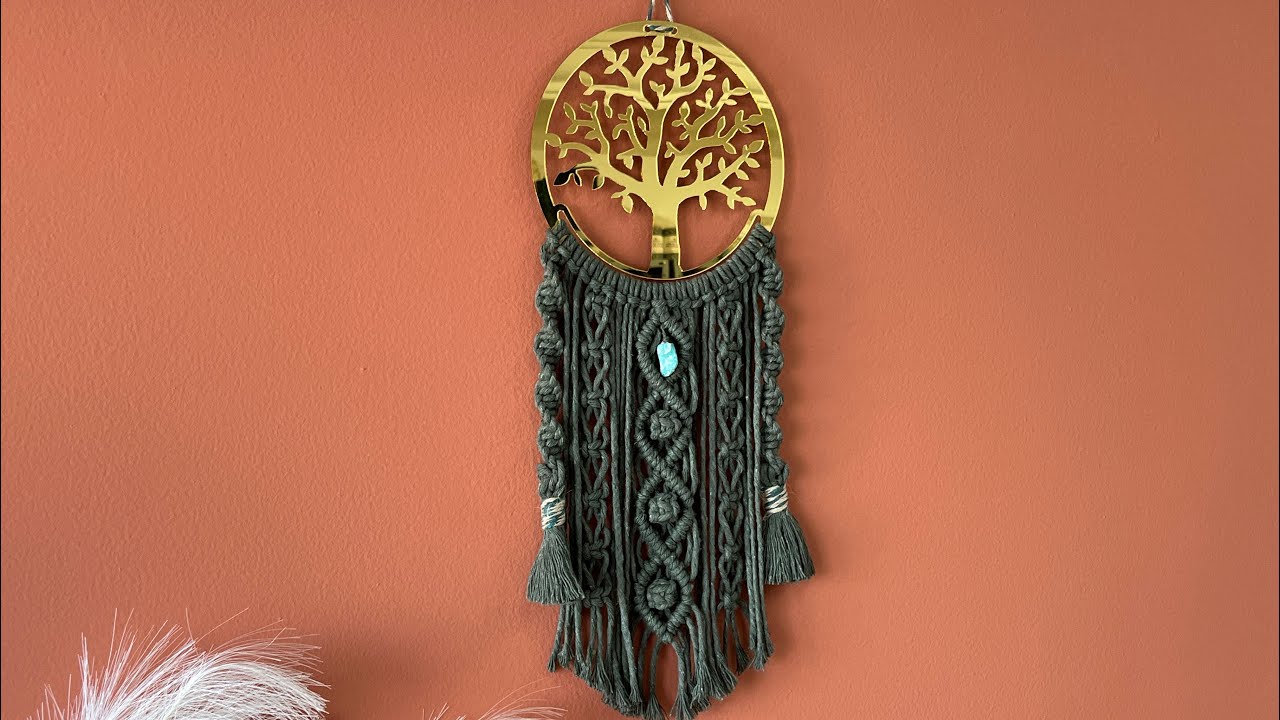 Decoração em macrame árvore da vida
