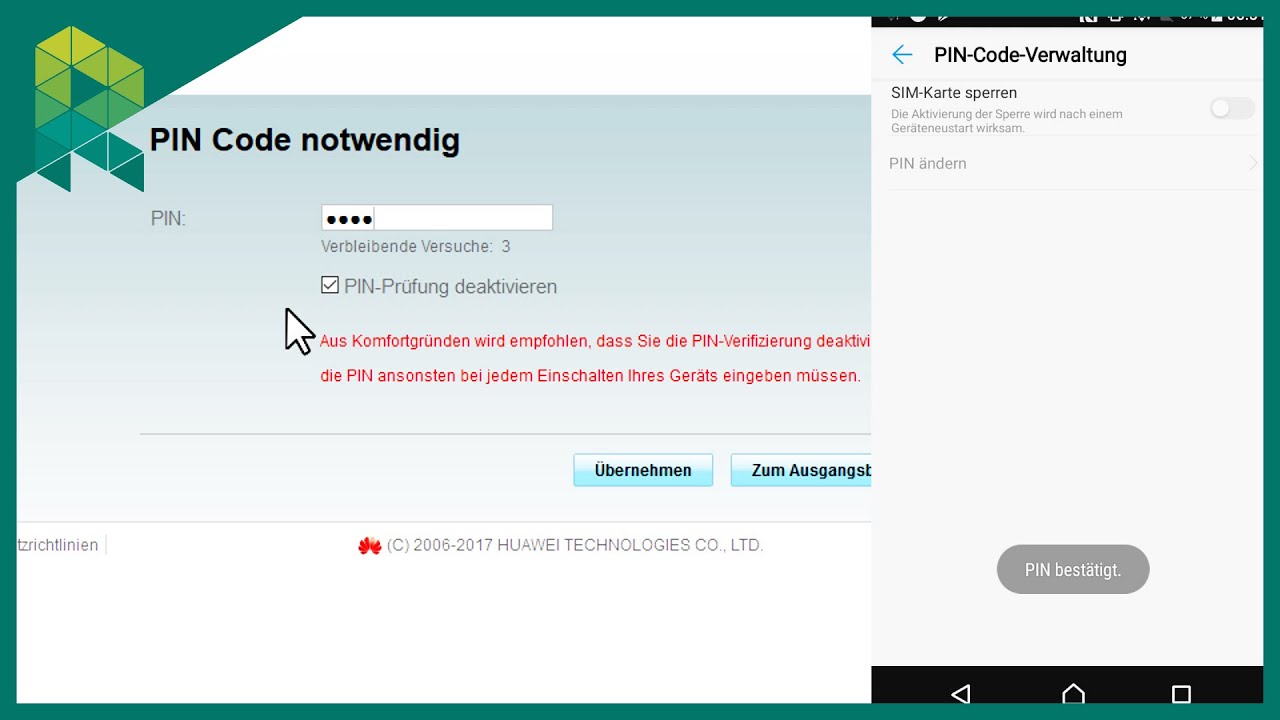 Huawei E5573 einrichten: Online bringen (SIM-PIN aus & Roaming ein) 📶 MOBILFUNK