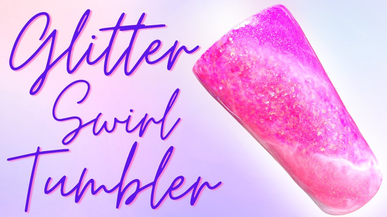 How to Make a Glitter Swirl Tumbler / Marble Effect DIY Tutorial / Step by Step Glitter Flow Epoxy