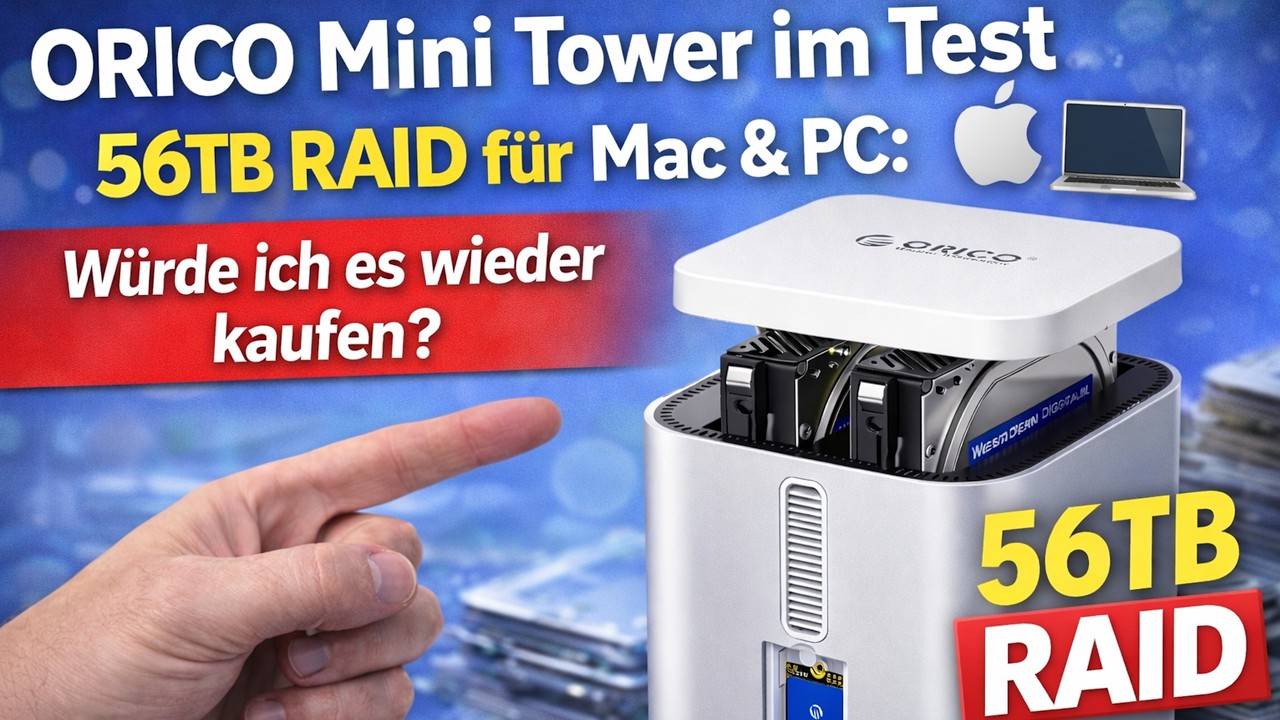 ORICO Mini Tower Review – 56TB RAID Storage für Mac & PC | M2SSD & HDD Unboxing, Setup + Speed Test