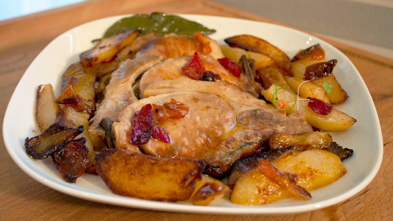 COSTOLETTE DI MAIALE CON PATATE E POPACCELLE - Buono Facile Veloce