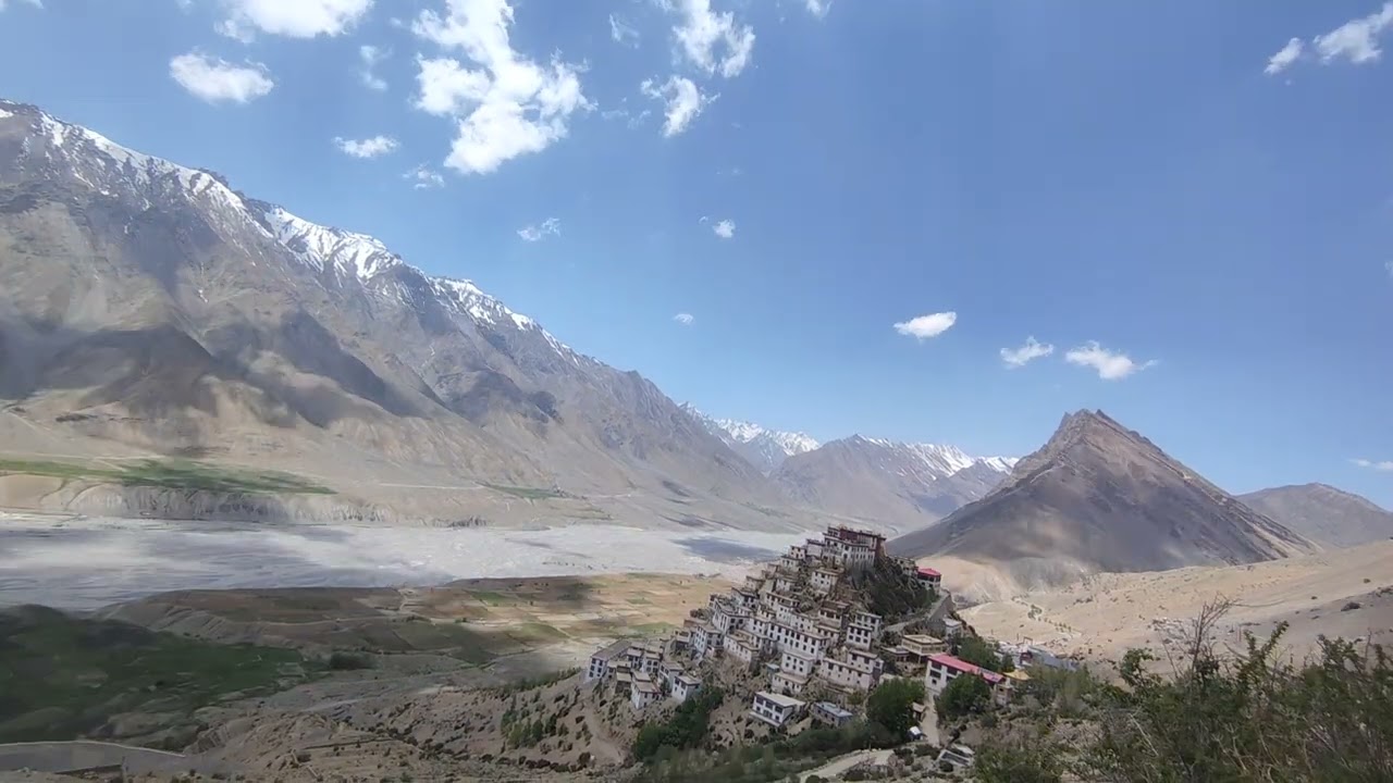Raw clips of key monastery in. #spriti valley#himalayas 