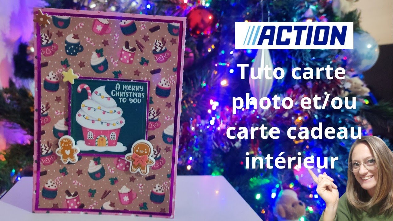 Tuto carte facile avec possibilité de mettre à l'intérieur une carte cadeau ou photo #noel #scrap
