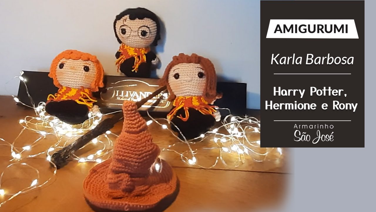 Fio Amigurumi Circulo - Harry Potter, Hermione e Rony em Amigurumi