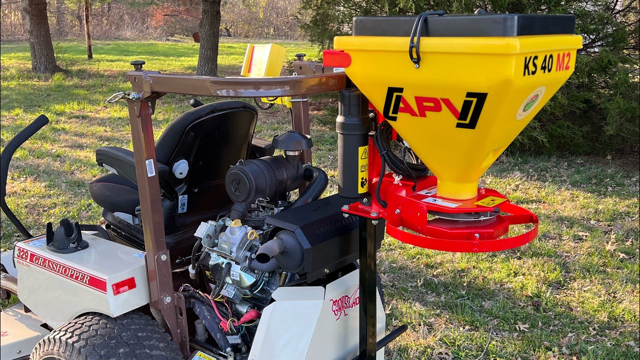 APV KS 40 Mini Spreader on Zero Turn