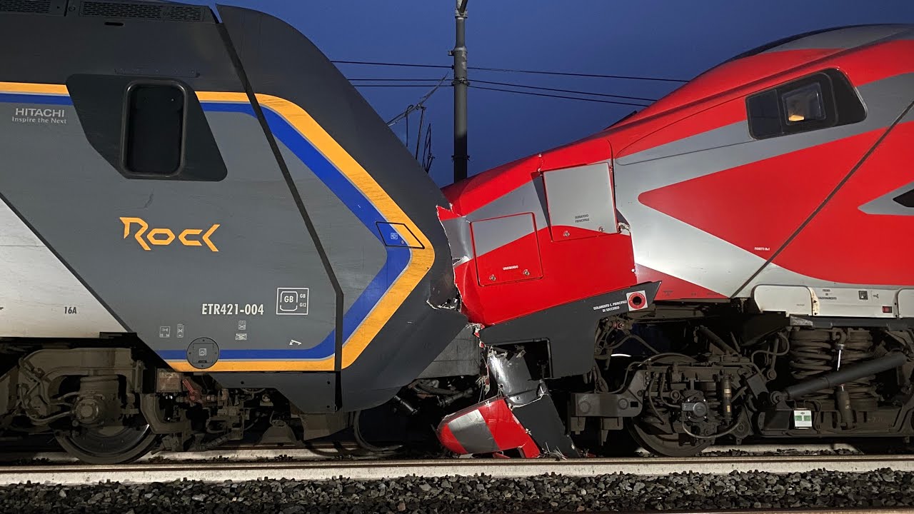 SCONTRO TRA FRECCIAROSSA E TRENO ROCK A FAENZA..