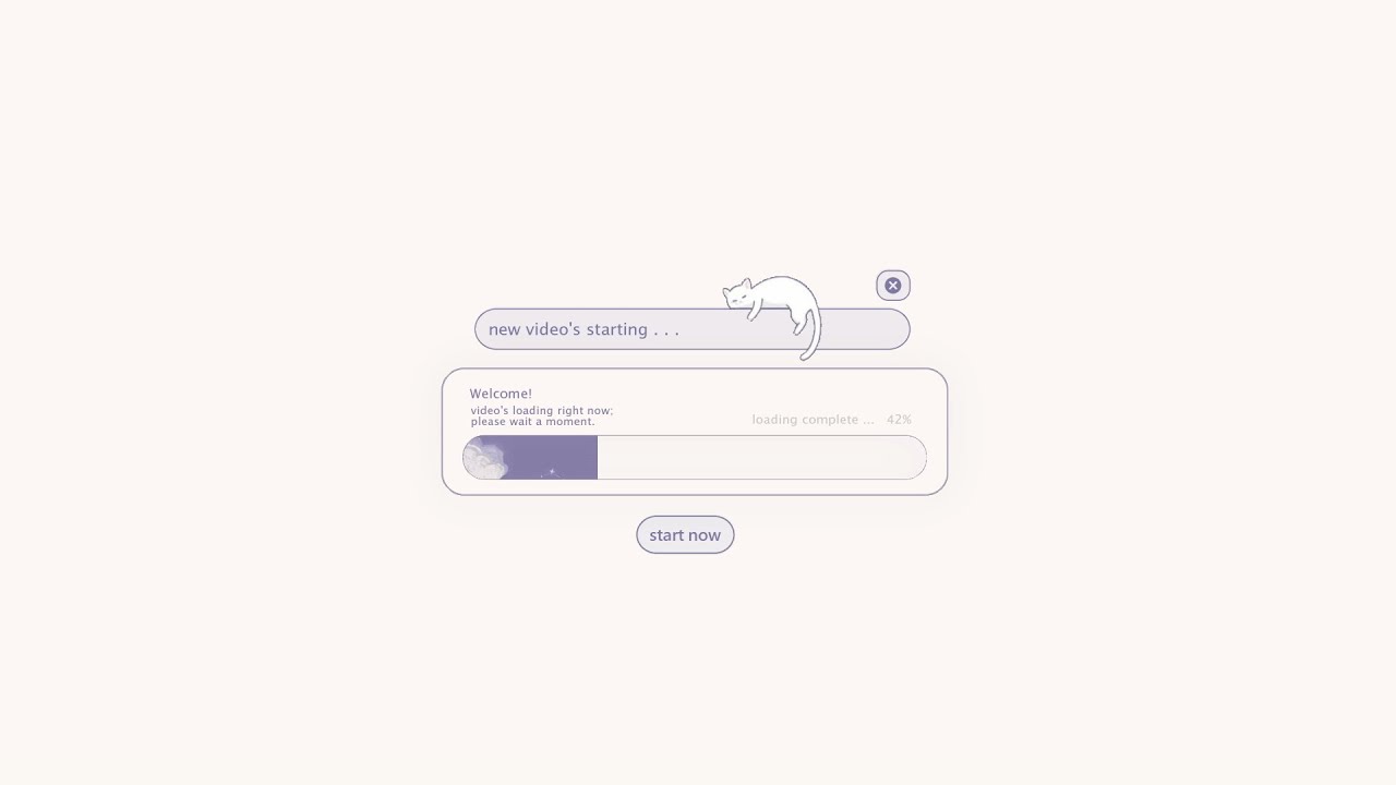 cute 'purple' aesthetic Intro & Outro templates (with kitty) | FREE FOR USE