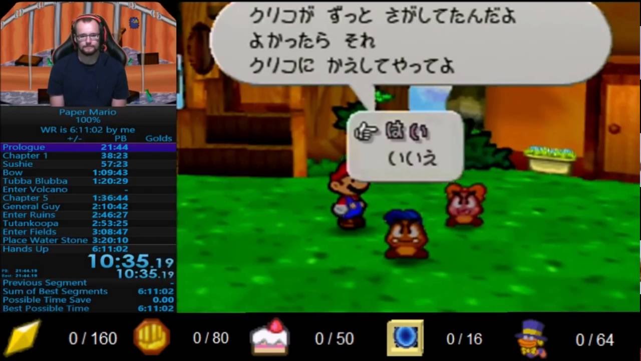 Paper Mario 100% Speedrun in 5:54:42