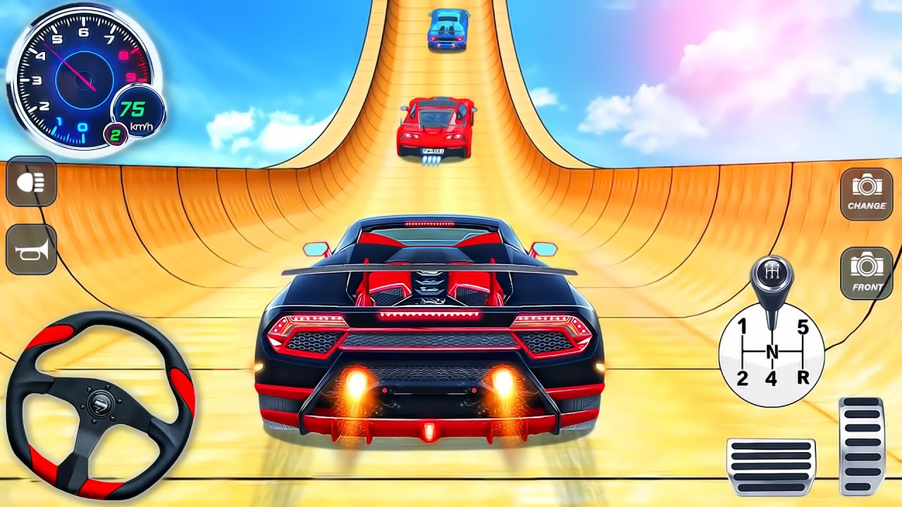 Impossible Muscle Car Stunts Driving - Sport Car Mega Ramp Racing Simulator - Android GamePlay