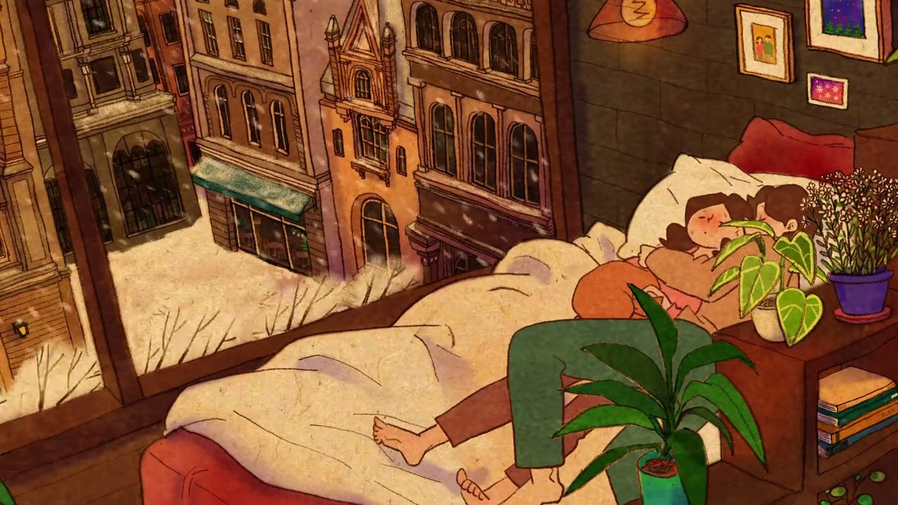 A Snowy Winter Night - 3 Hours of Relaxing Music & Cozy Sleep
