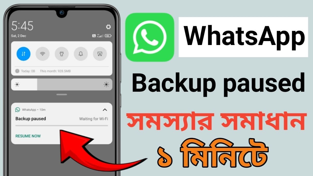 whatsapp backup paused notification show || Stop notification || backup paused waiting for wifi