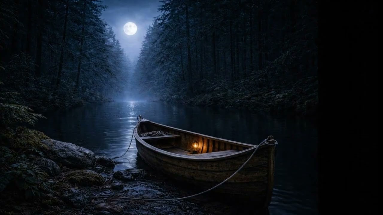 Moonlit River Meditation 🌙 Calm Night Water for Deep Relaxation