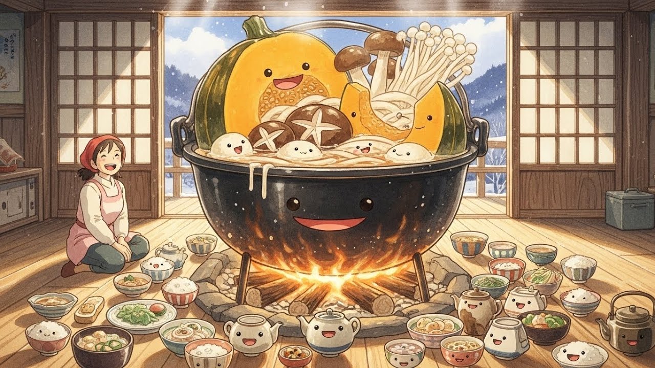 A White Christmas in the Mountain Village ❄️ Cozy Ghibli Style ASMR | Cooking White Cream Stew