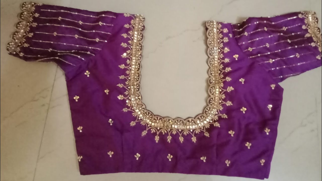 beautiful cut work design using normal needle/simple aari cut work blouse design using normal needle