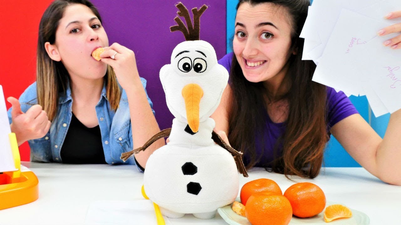 Ayşe ve Sevcan ile Challenge! Karlar Ülkesi Olaf sunucu! Tahmin et bakalım oyunu!