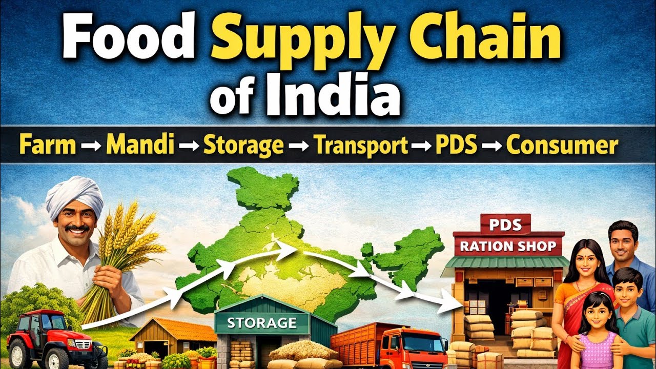 Food Supply Chain of India Explained | From Farm to Plate |  Economy & Agriculture Malayalam Cls 18