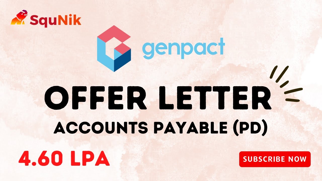 Genpact | Offer Letter of Process Developer (AP/P2P) | SquNik