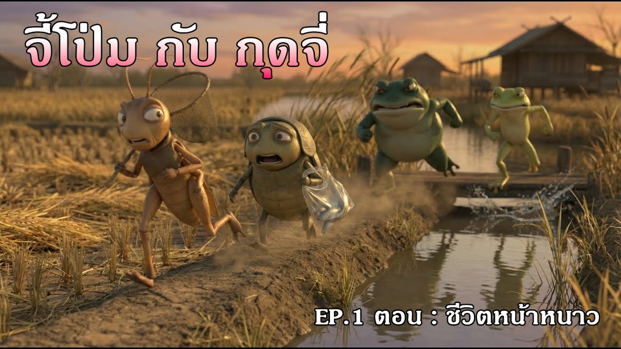 จี้โป่ม กับ กุดจี่ ตอน ชีวิตหน้าหนาว - [ AI Short animation ]