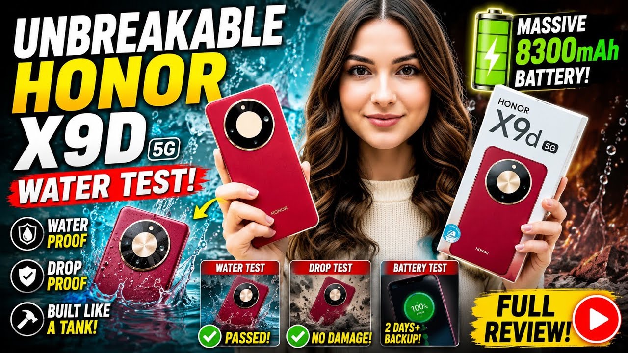 Unbreakable Honor X9D 5G Water Test | Massive 8300mAh Battery Backup!