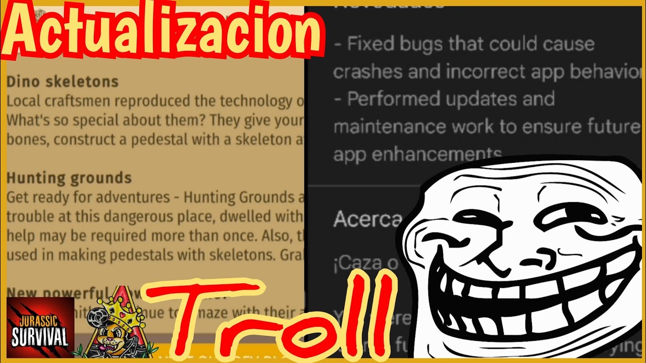 JURASSIC SURVIVAL🦖 ACTUALIZACION 2023 / ¿TROLL O EN PREPARACIONES DE NUEVA ACTUALIZACIÓN ? 🤔