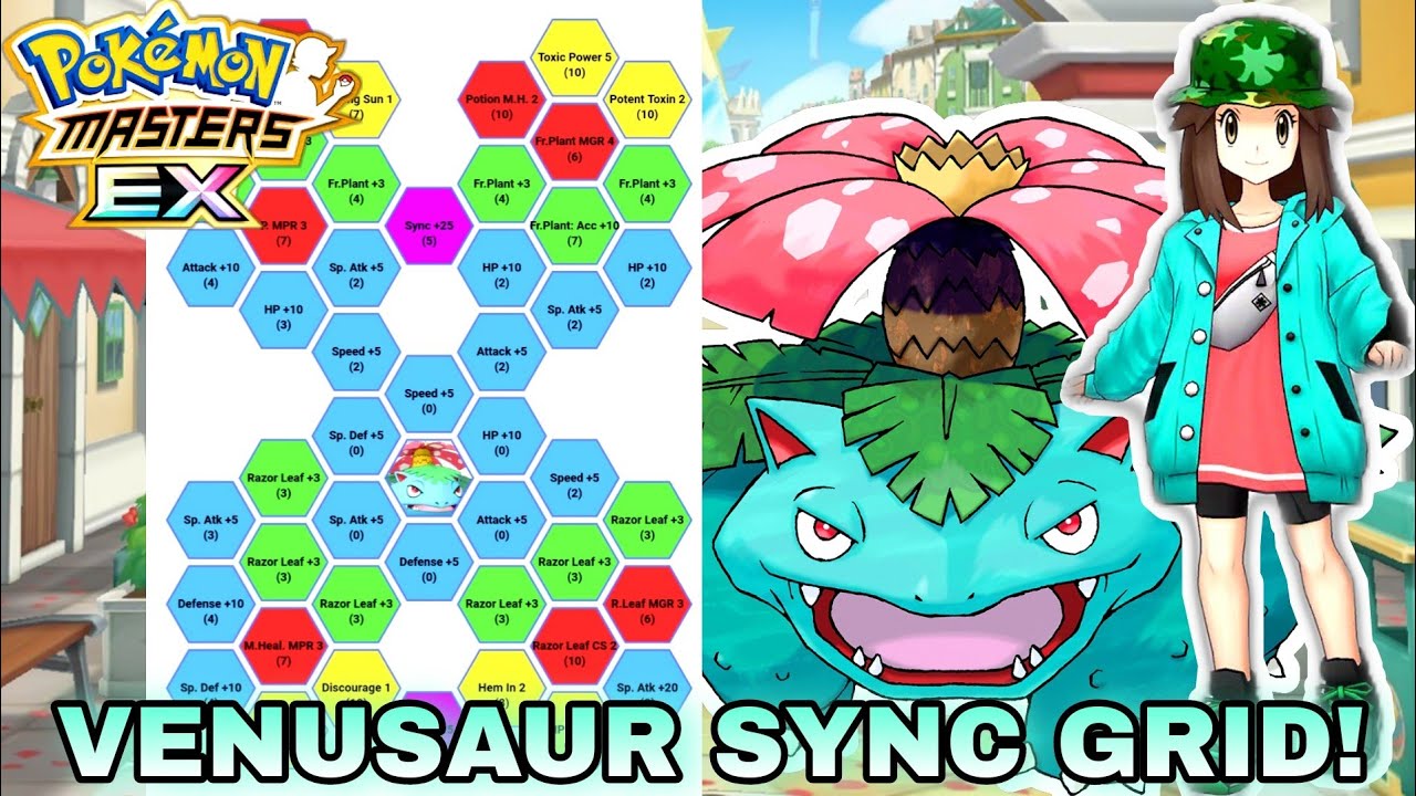 SYGNA SUIT LEAF AND VENUSAUR SYNC GRIDS! | POKEMON MASTERS EX
