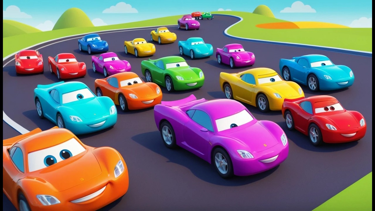 Nine Little Toy Cars Vroom Vroom Vroom | Race Car Song & Counting for Kids