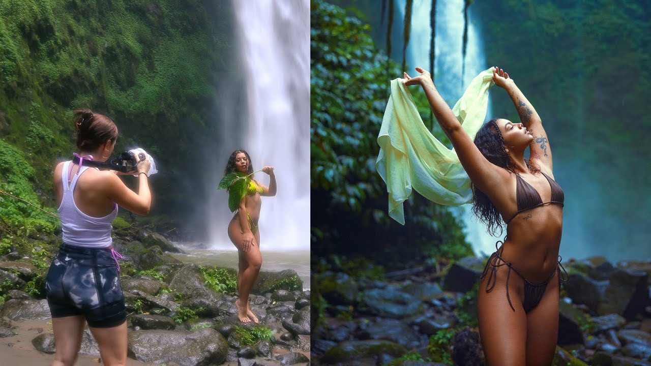 Natural Light Waterfall Photoshoot in Bali, Behind The Scenes RF 28-70mm F2