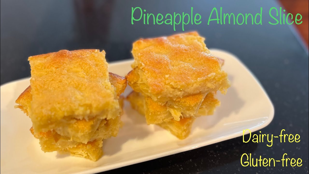 Pineapple Almond Slice | Easiest Pineapple Cake | Dairy-Free | Gluten-Free | Flourless | No Butter |