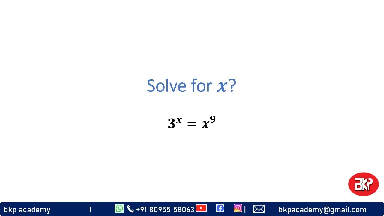 001: Harvard University entrance exam Find x?