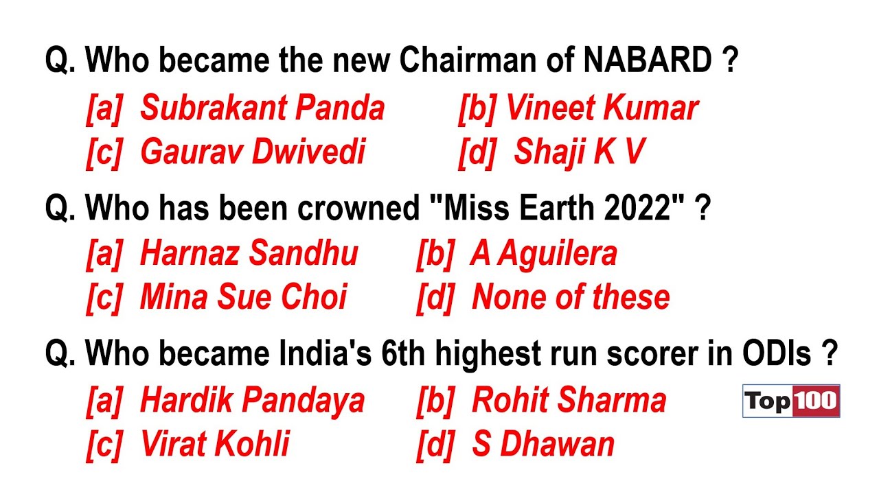 December Monthly Current Affairs 2022 | Top 100 Current Affairs | Important MCQs