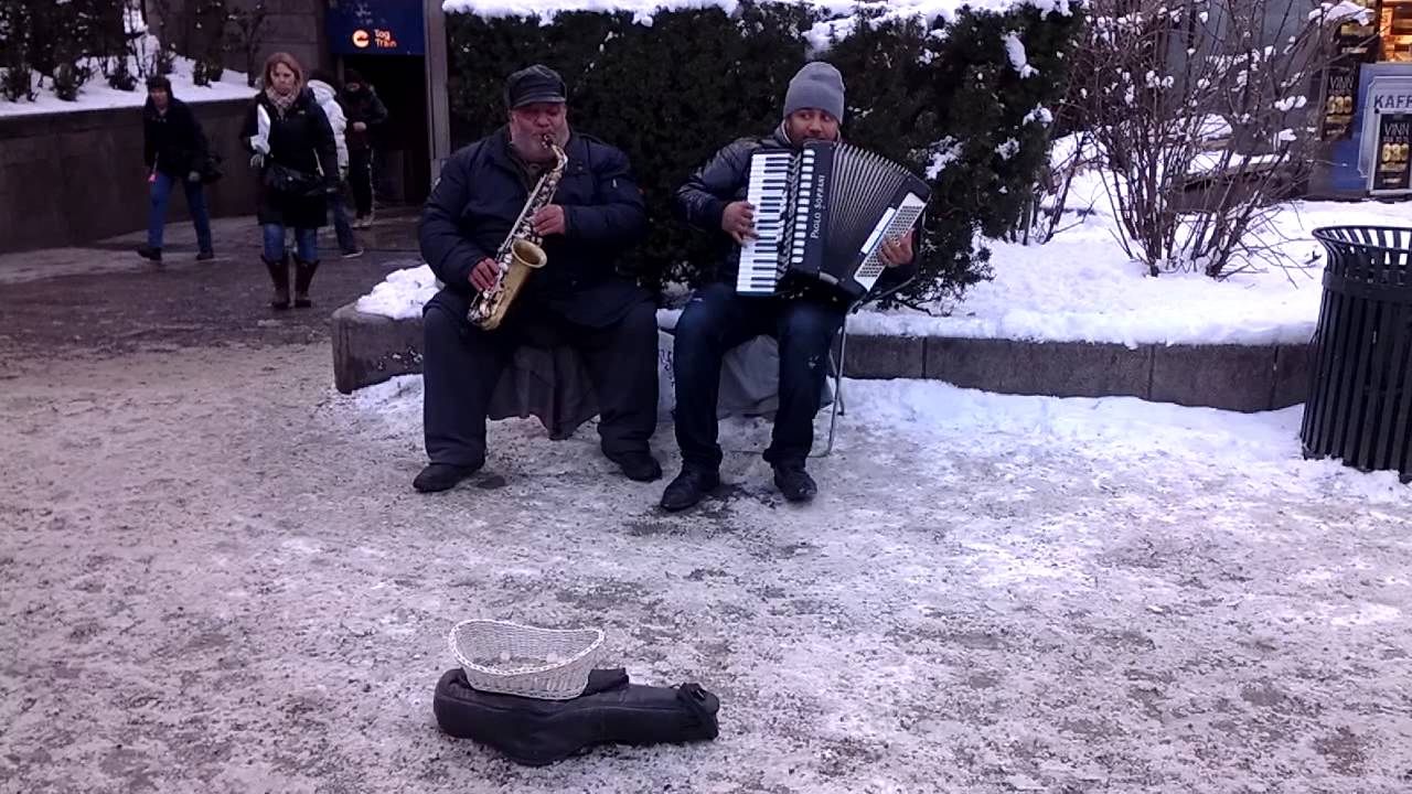 Novac and Ion - two street musicians from Rumania in Oslo.