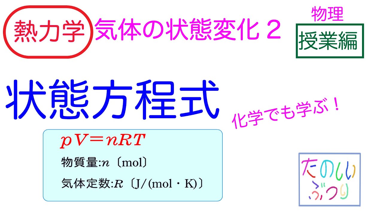 【理想気体】【状態方程式】高校物理　熱力学　気体の状態変化2  状態方程式　授業