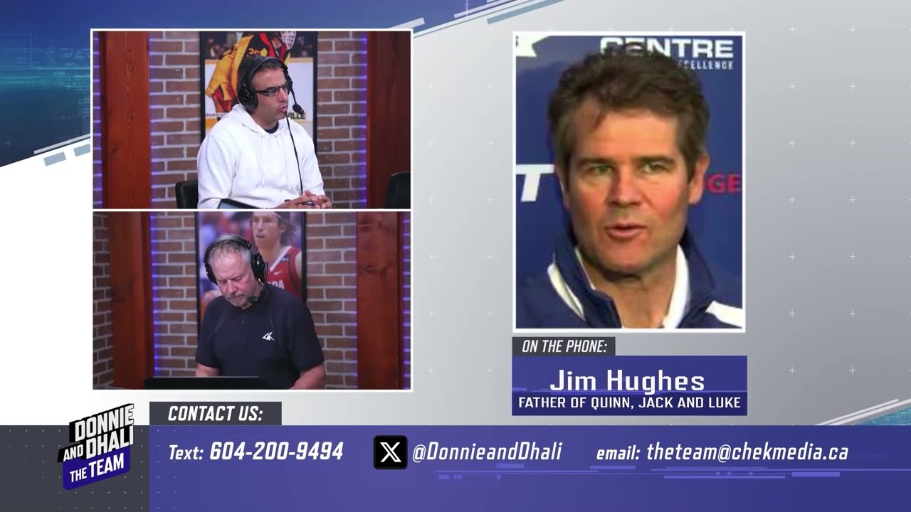 Jim Hughes on his sons Quinn, Jack and Luke all on the ice tonight