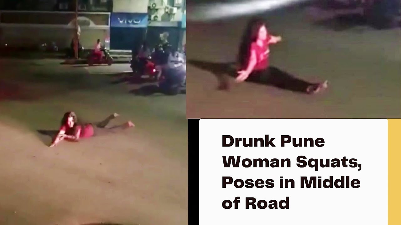 Traffic Blocked as Drunk Pune Woman Squats, Poses in Middle of Road