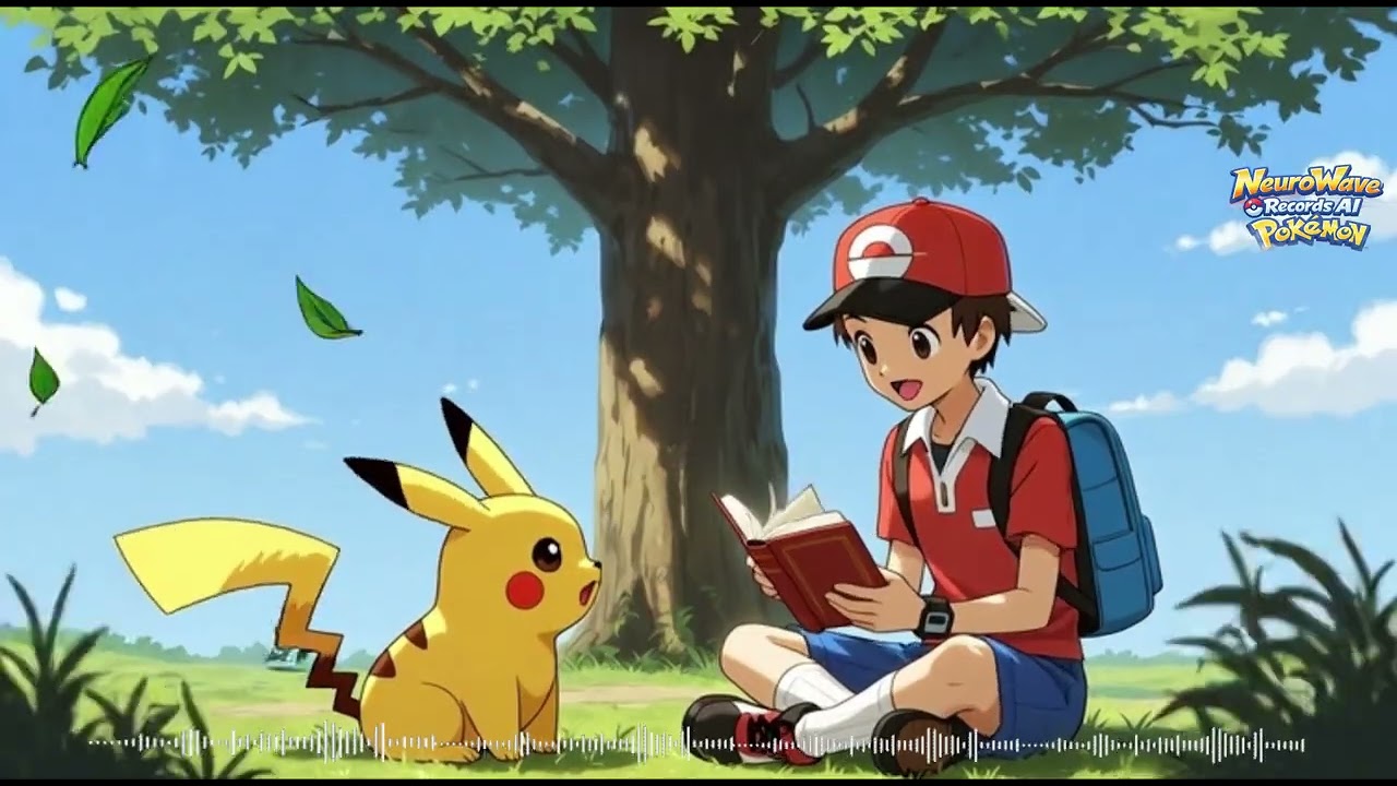 Relaxing Nature Moments: Trainer & Pokémon Reading Under a Tree 🌿 Anime Music