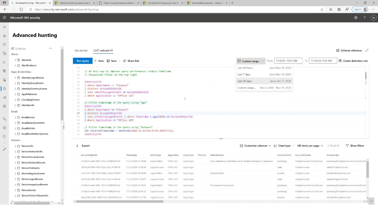Microsoft 365 Defender webinar: Advanced hunting in Microsoft 365 Defender