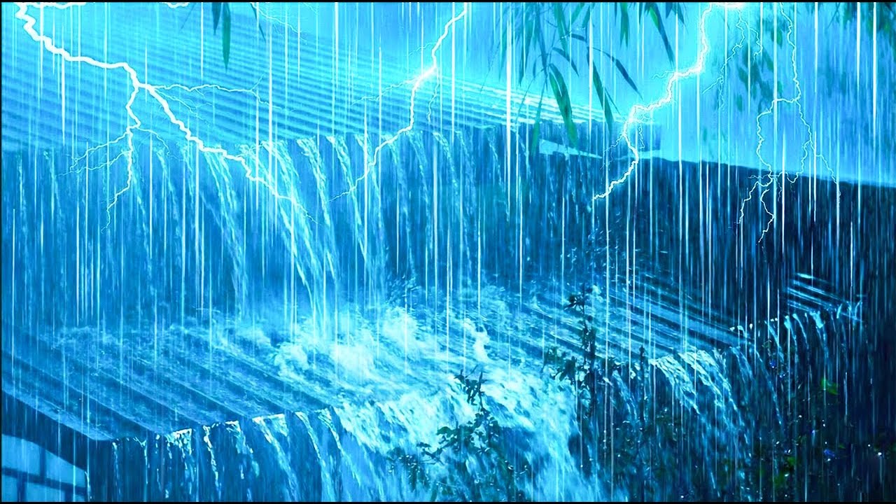 Heal the Soul to Sleep Deeply with Heavy Rainfall & Rumbling Thunder on a Metal Roof in the Forest