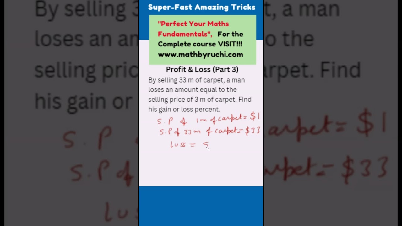 Mastering Profit & Loss: Essential Questions for Competitive Exams Part 3| Ruchi Chhabra|69