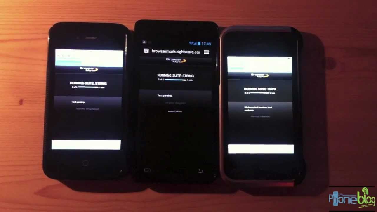 [Phoneblog.hu] iPhone 4S vs Galaxy S II vs iPhone 4 | BrowserMark Teszt