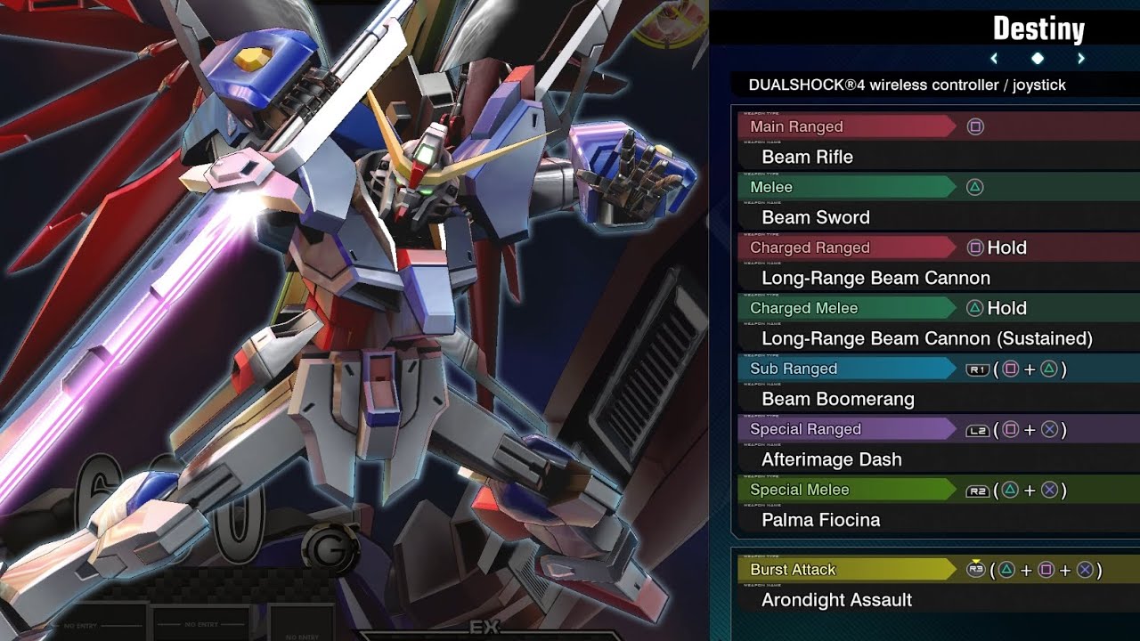 Destiny Gundam - Gundam Extreme Versus Maxi Boost ON Combo Guide