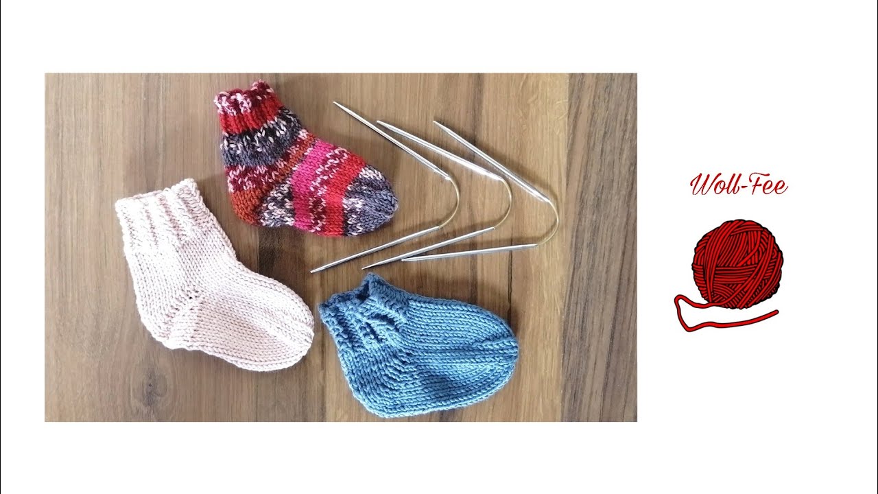 Babysocken in allen Größen stricken mit SOCKENSTRICKNADELN, Schritt für Schritt Anleitung