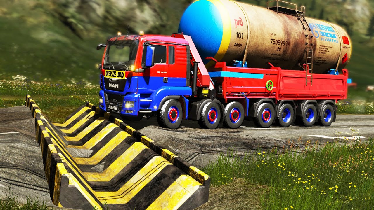 Cars vs Upside Down Speed Bumps #65 | BeamNG.DRIVE