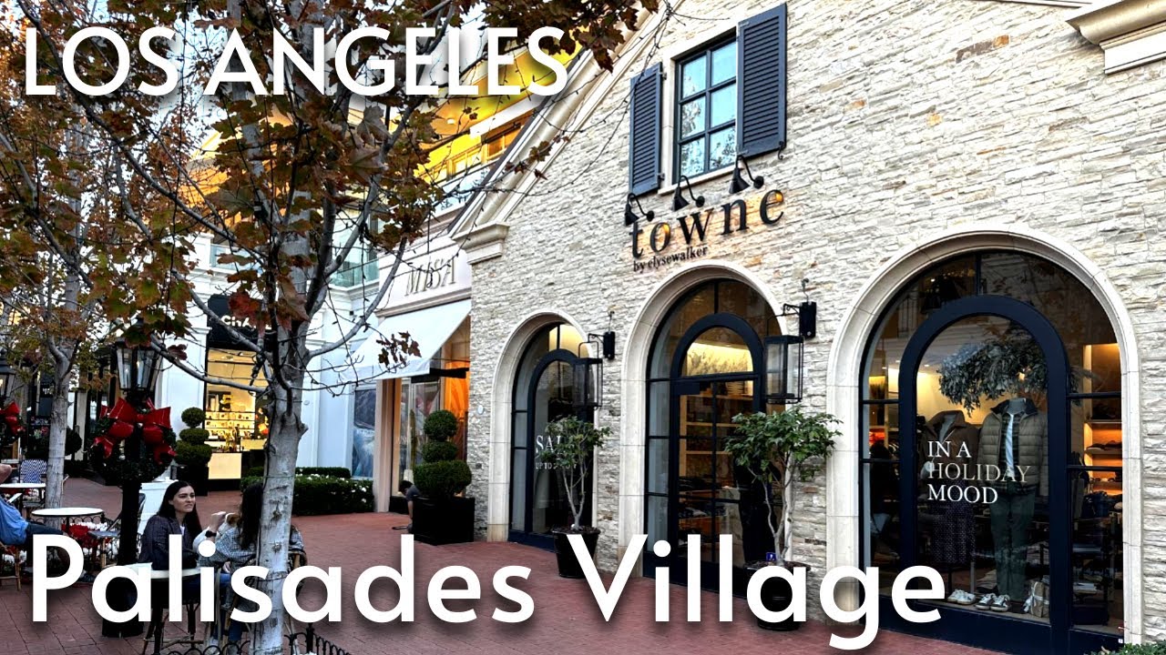 Palisades Village 4K, Los Angeles California USA - Walking tour