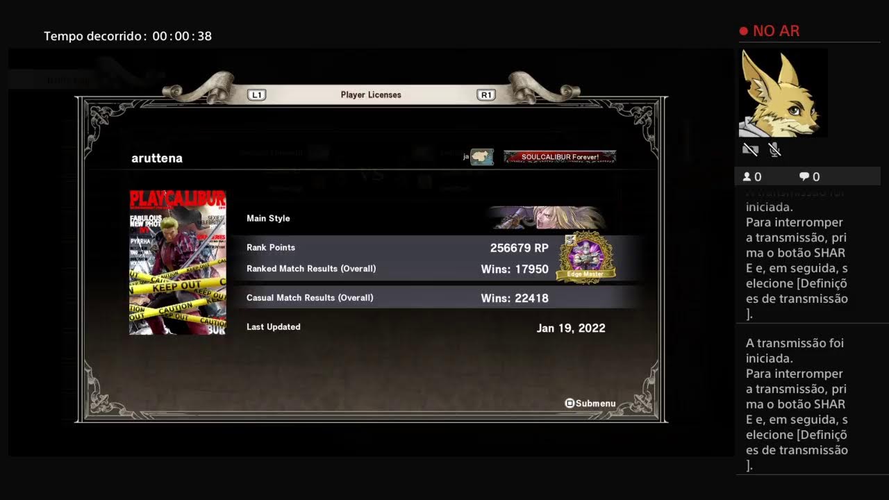 Aruttena(One of the most experienced SoulCalibur players)