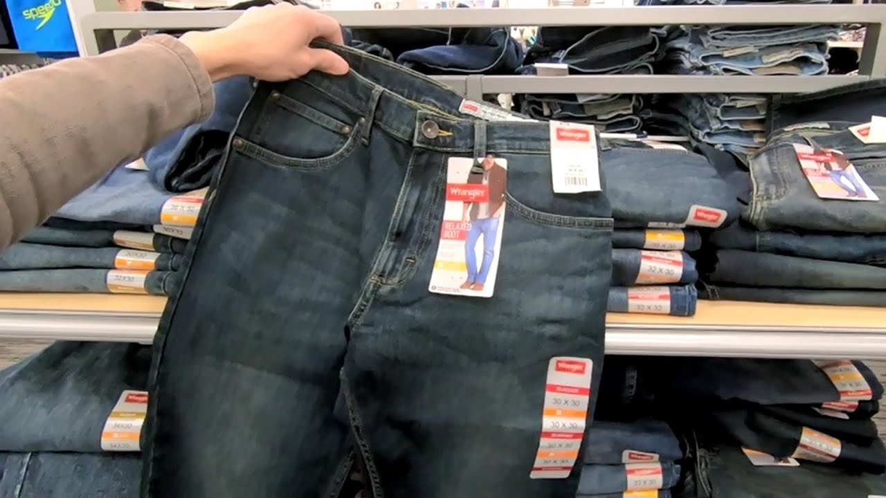 WRANGLER MEN'S RELAXED BOOT CUT JEAN MENS JEANS AT TARGET SHOP WITH ME SHOPPING CLOSE UP LOOK