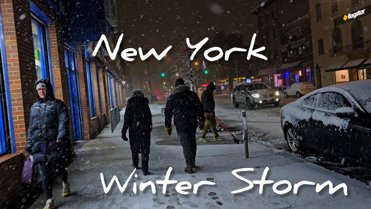 NYC WINTER STORM ❄️WALKING ASTORIA QUEENS NY 22 FEB 2026 7PM 