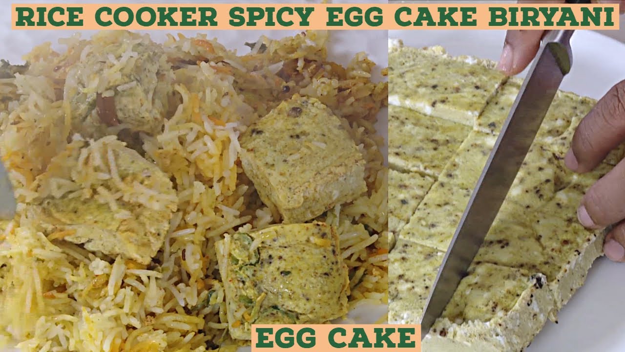 Rice Cooker Steamed Egg Cake Biryani - Egg Cubed Biryani - Egg Burfi Biryani Recipe - For Lunch Box