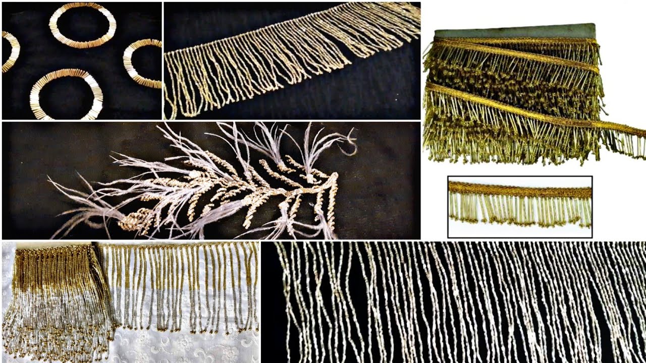 hand embroidery beads work and latkan lace making at home