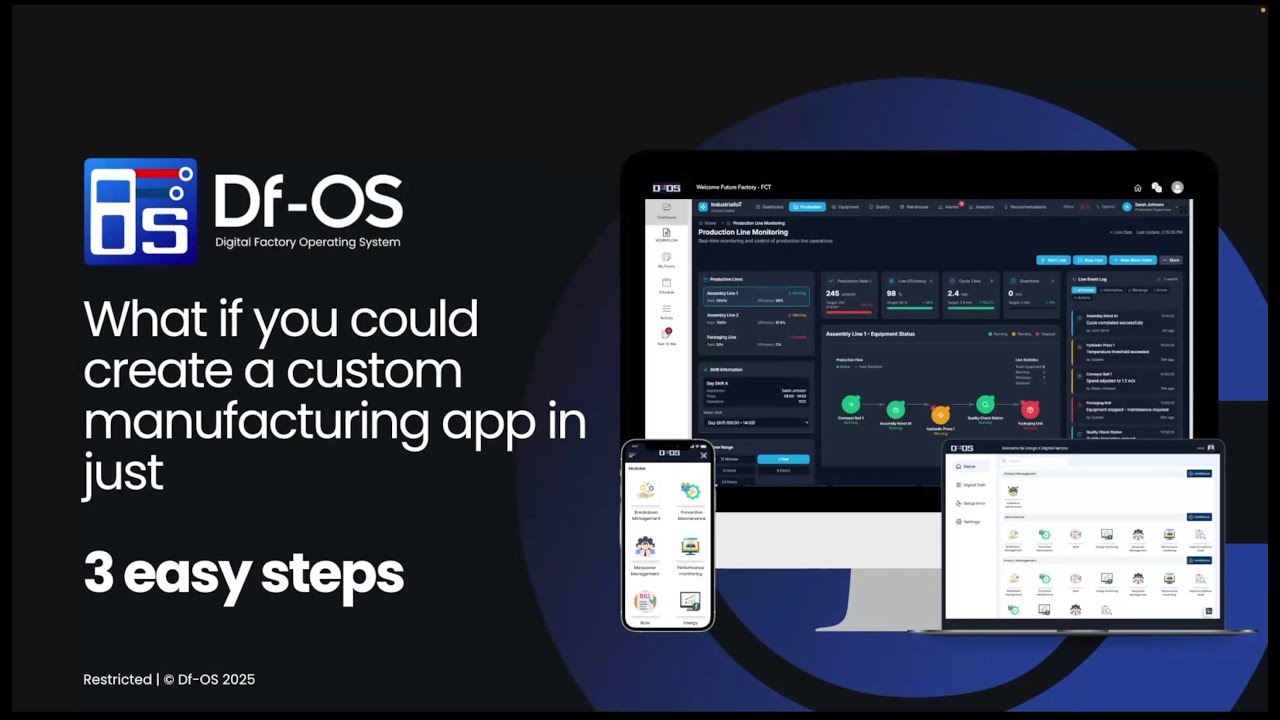 Let's create a custom manufacturing app in just  3 steps.